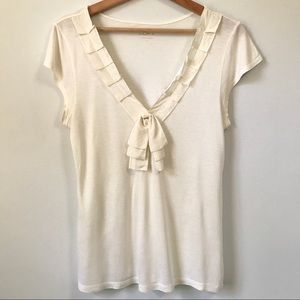 Ann Taylor LOFT Cream T-Shirt Blouse, M